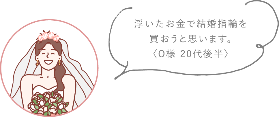 浮いたお金で結婚指輪を買おうと思います。〈O様 20代後半〉